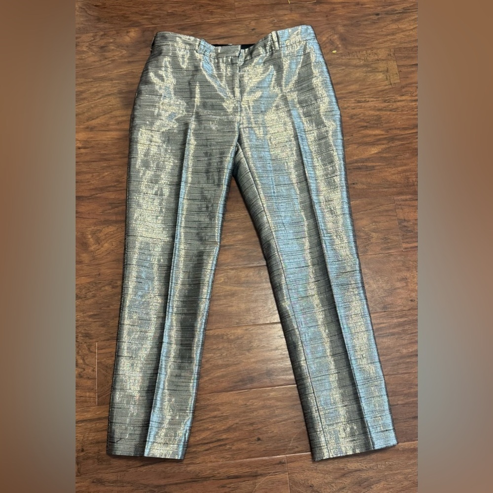 Alexander McQueen MCQ Metallic Jacquard Trousers Tailored Pants ITAL 40 US 4 SM